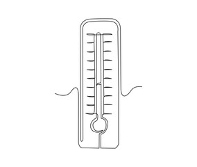 Continuous one line drawing of thermometer. Simple illustration of thermometer line art vector illustration.