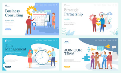 Strategic partnership concept. Teamwork, collaboration, cooperation, joint search for creative strategy. Business website landing page template. Partners shaking hands after signing contract agreement