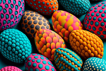 Fototapeta na wymiar Easter eggs pattern. Generative AI