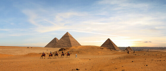 Magnificent view of the pyramids of Giza in Cairo - 567057785