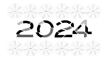 Data calendar 2024 rounded design