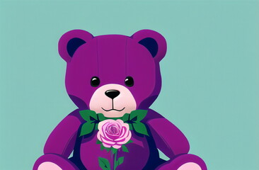 Fototapeta na wymiar Cute Teddy Bear Valentine's Day Cute Gift for Your Wife Girlfriend. Generative AI