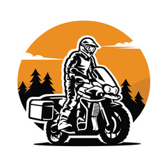 Obraz premium Adventure sport motorcycle illustration vector art isolated