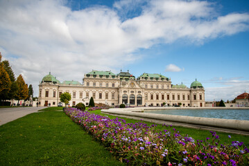 Fototapeta na wymiar The Belvedere is a historic building complex in Vienna, Austria