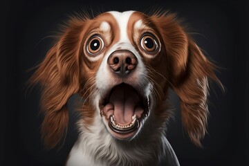 Surprised dog created with generative AI