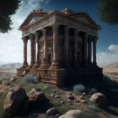 Obraz premium Uncovering the Shrine of Abraham: An Illustration of the Sacred Temple