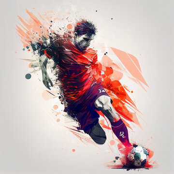 Colorful abstract soccer background. Soccer poster. Football background. Football poster