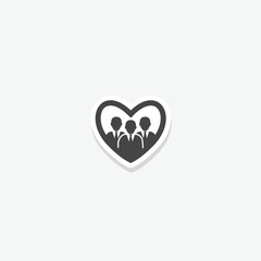 Humanity People Logo sticker isolated on gray background