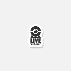 Live webinar and stream icon sticker isolated on gray background