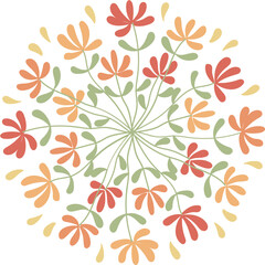 Abstract flower top view illustration.