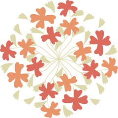 Abstract flower top view illustration.