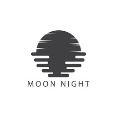 moon icon. Natural moon logo, beach moon. Perfect for web and mobile applications.