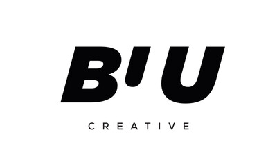BUU letters negative space logo design. creative typography monogram vector