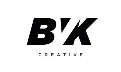BVK letters negative space logo design. creative typography monogram vector