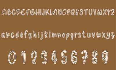 English alphabets letters and numbers vector and illustration. © zaieiunewborn59