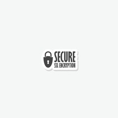 Secure connection icon sticker isolated on gray background