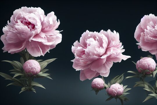 Pink peonies flowers on background