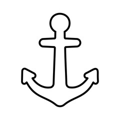 anchor icon on white background, vector illustration.