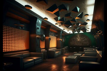 Realistic Chic Discotheque Industrial Interior