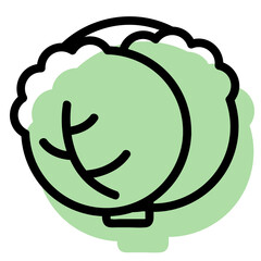 vegetables and fruits color icon collection