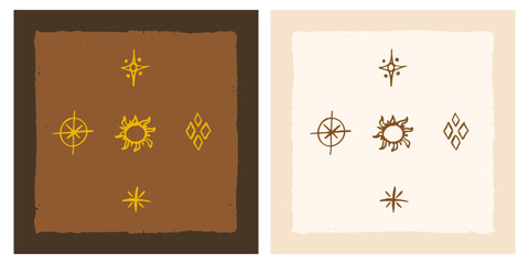 Native southwestern symbols sketch set