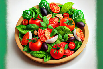 Salad with fresh tomatoes