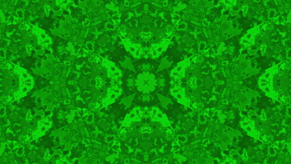 Green kaleidoscope pattern fractal noise background