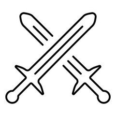 Obraz premium two swords icon on white background, vector illustration.