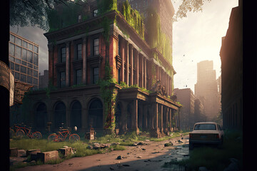 The Last Of Us city, apocalypse architecture, abandoned city
