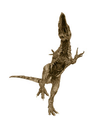 giganotosaurus is a zombie in fighting pose on front view © DM7