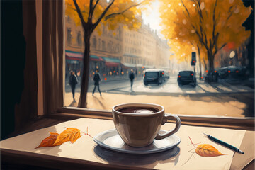 Cup of Coffe in Autumn