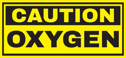 Caution oxygen sign vector