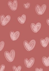 Fototapeta na wymiar love heart romantic pink tender background pattern