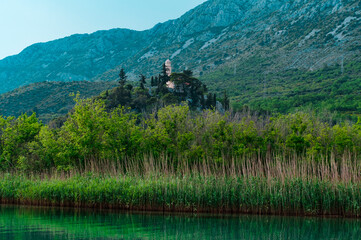 church of holy spirit in komolac Dubrovnik small croatian town, old ancient building in mountains...