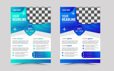 Healthcare a4  flyer template design and medical brochure, flyer, leaflets decoration for printing and presentation vector. corporate healthcare and medical flyer template