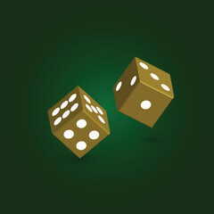 Set Dices Background. Banner. Wallpaper. 3D. Vector Illustration