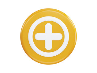 Fototapeta premium Plus sign with 3d vector icon illustration