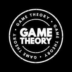 Game Theory text stamp, concept background