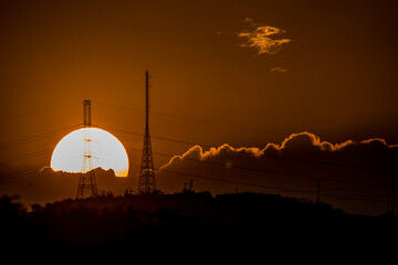 Sunset seen from a power station