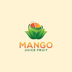 Awesome Mango Juice Fruit Premium Logo Vector