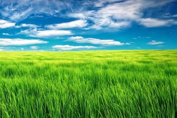 Simple Grass Landscape with clouds