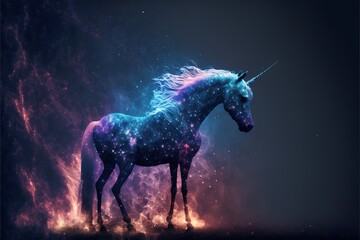 Amazing lovely unicorn background design, colorful isolated high resolutions generative ai