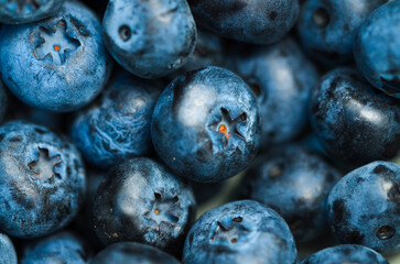 Closeup or macro of blueberries