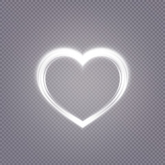 Radiant heart shape frame with shimmering fairy dust bursts. Design element for Valentine's Day. Vector for web design and illustrations.