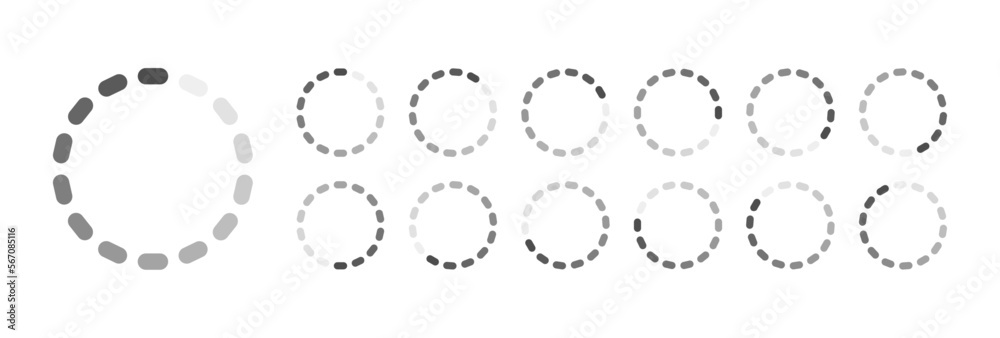 Fototapete circular loading buffering icons vector video ready for animation gif all keyframes frames bufring c