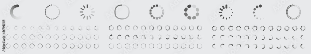 Fototapete circular loading buffering icons vector set video ready for animation gif all keyframes frames bufri