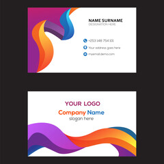 colorful print modern business card design template  vector