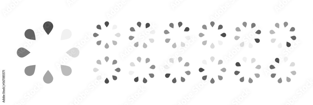 Fototapete circular loading buffering icons vector video ready for animation gif all keyframes frames bufring c