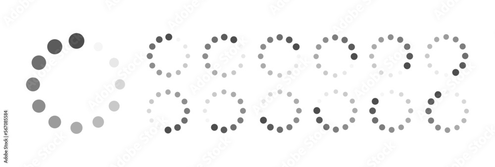 Fototapete circular loading buffering icons vector video ready for animation gif all keyframes frames bufring c