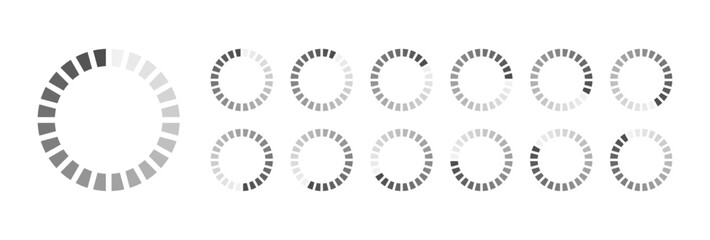Circular Loading Buffering Icons Vector Video Ready for Animation Gif All Keyframes Frames Bufring Circle Waiting for Connection Buffer Preloader Download Symbol Easy Replace Color